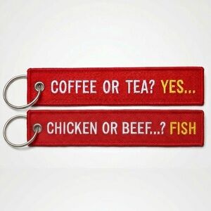 Flight Attendant Crew Meal Beverage Service Funny Relatable Bag Tag Keychain